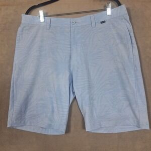Travis Mathew shorts Street Art mens 36 Heather Belair Blue‎ palm floral golf